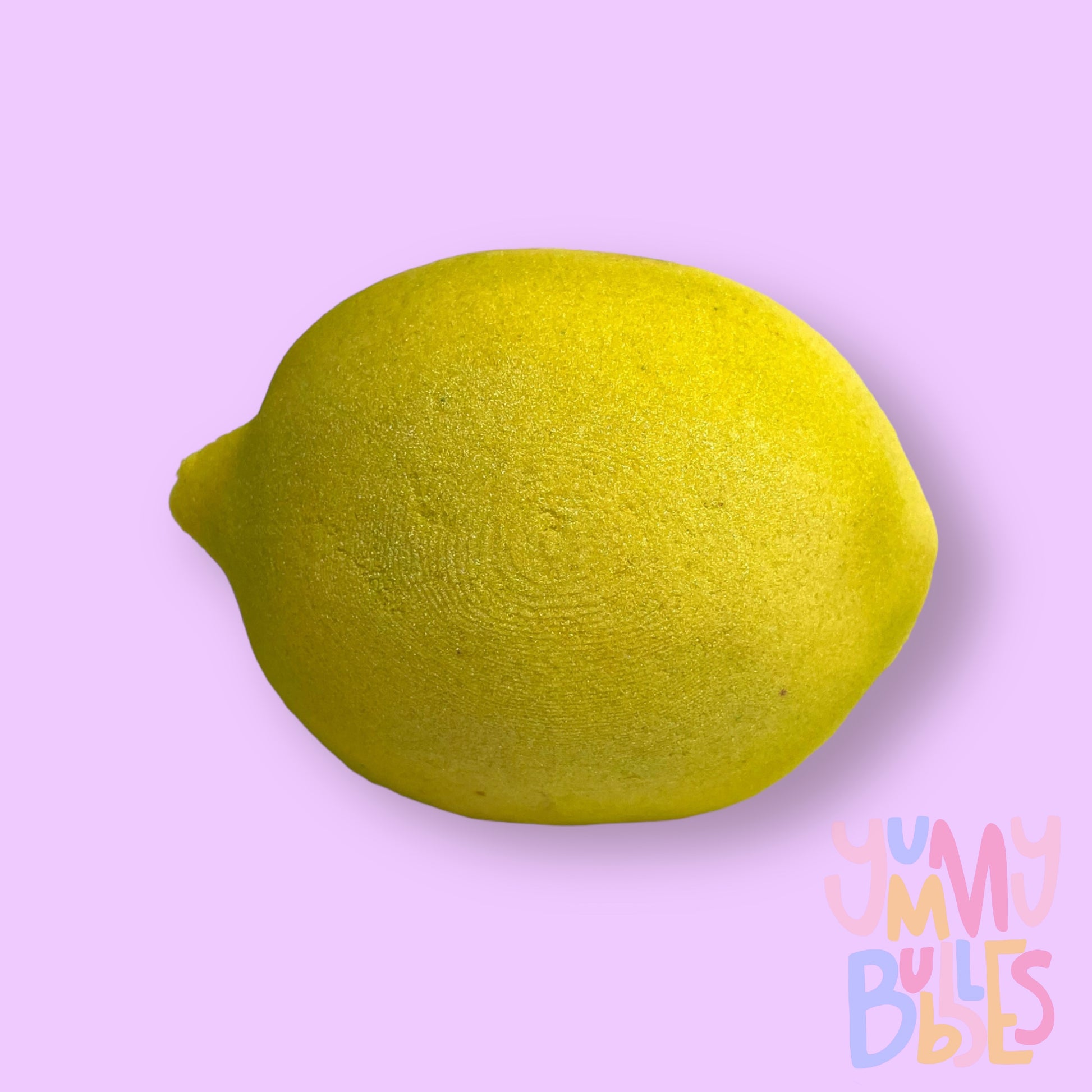 Yellow lemon shaped bath bomb